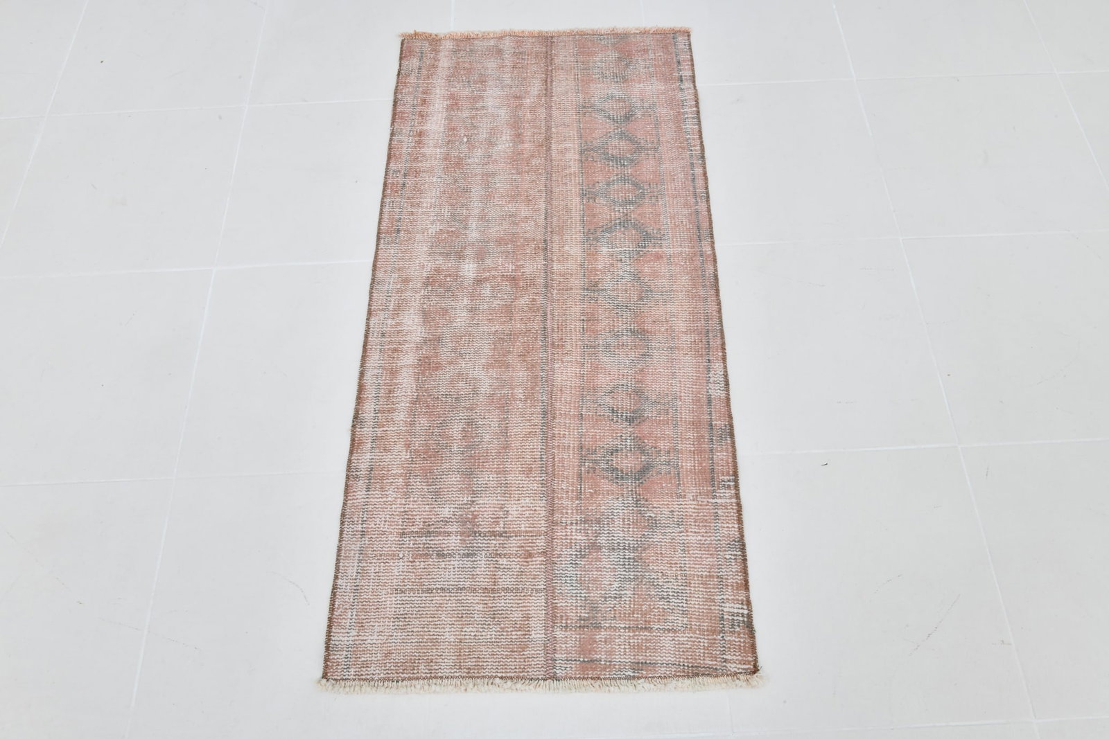 1'11'' x 4'3'' Handmade Vintage Wool Patchwork Rug - 21602 - 18