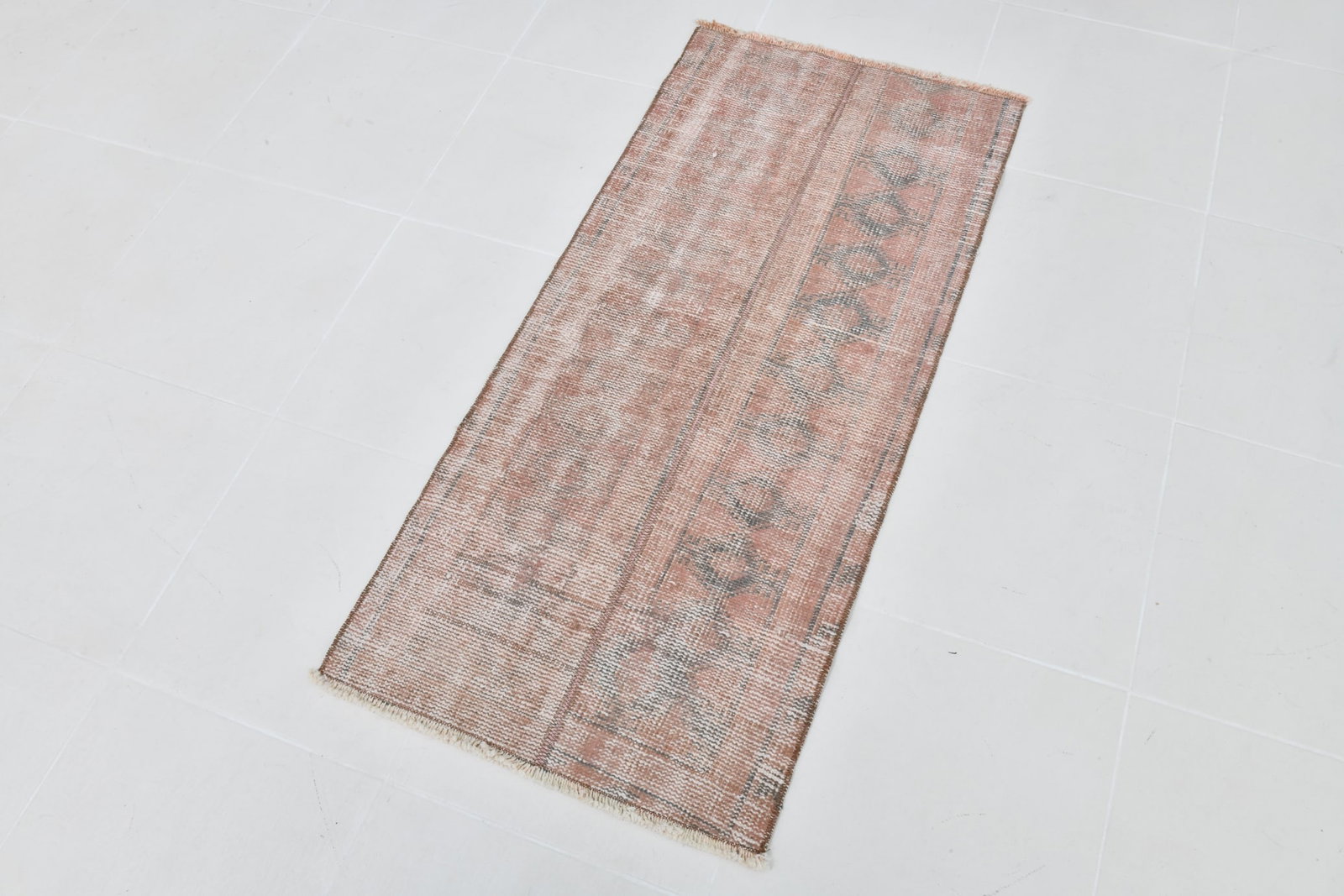 1'11'' x 4'3'' Handmade Vintage Wool Patchwork Rug - 21602 - 19