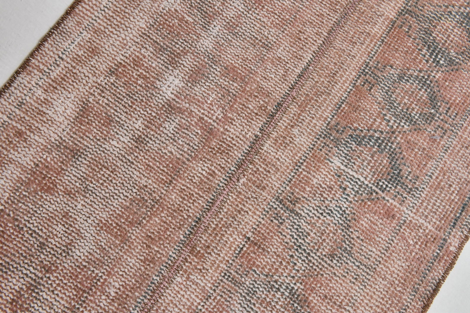 1'11'' x 4'3'' Handmade Vintage Wool Patchwork Rug - 21602 - 6