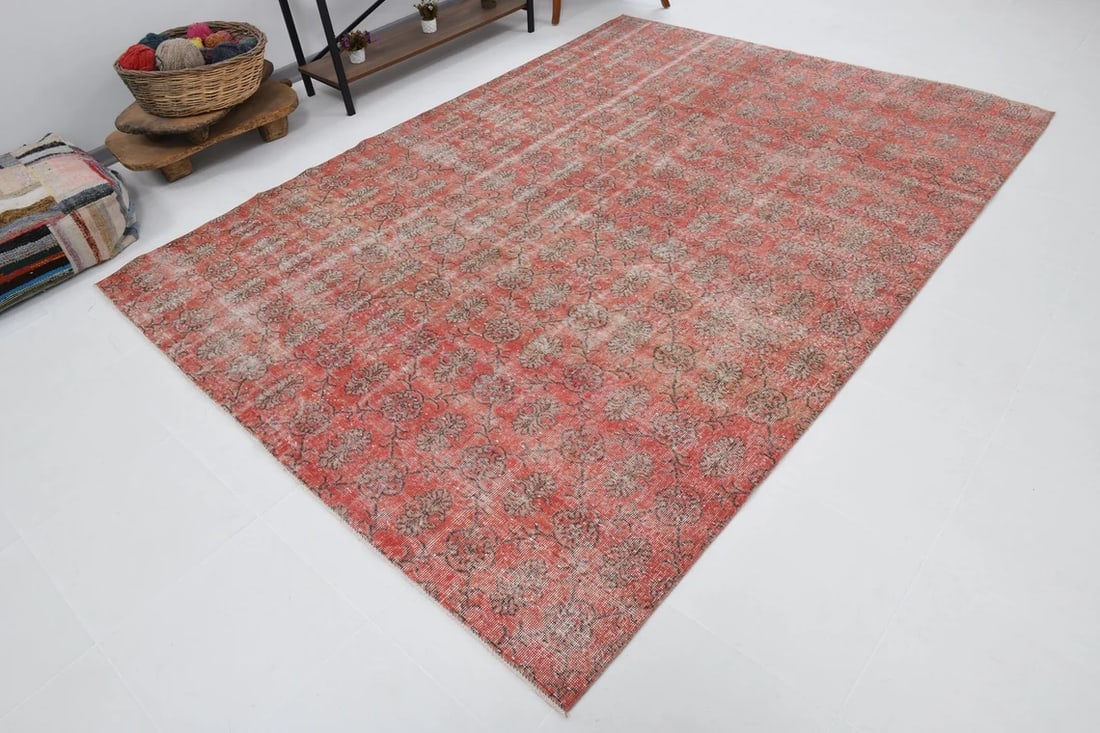 6'10'' x 9'7'' Handmade Vintage Wool Patchwork Rug - 18597 - 7