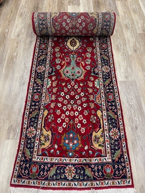 Vintage Persian Long Tabriz Runner-5273 - 7