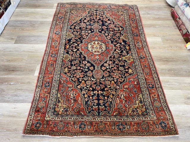 Antique Persian Blue Sarouk Rug-3902 (1 of 10)