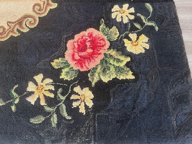 Antique American Room size Hooked rug-1409 - 2