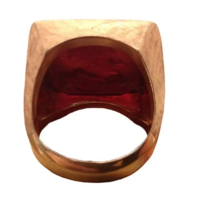 Gold Men's Ring With Intaglio Portrait in Carnelian, Size 8 - 4