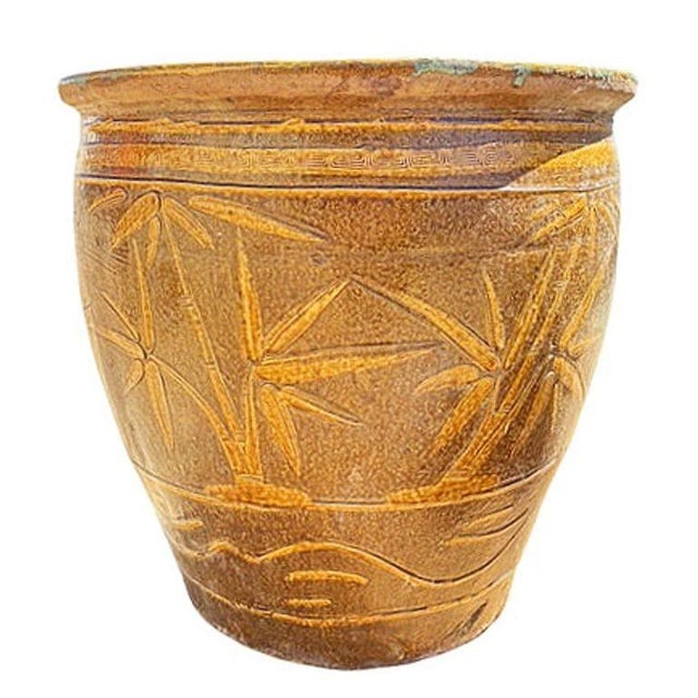 19th Century Large Bird & Bamboo Art Pottery Chinese Egg Pot Jardini√®re Planter - 8
