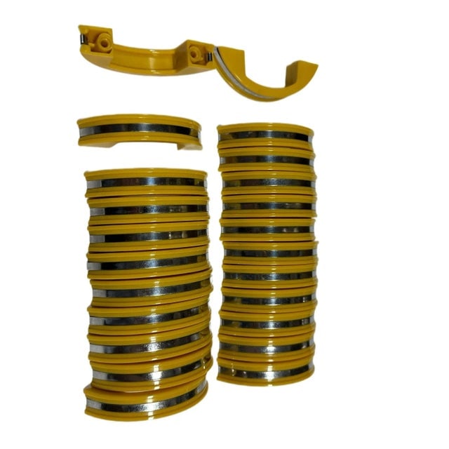 Yellow Phonic Resin Drawer/Door Pull With Aluminum Accent, Set of 23 - 8