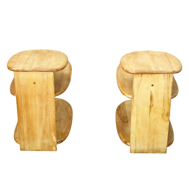 MCM C3753 3-Tier Blonde Surfboard End Table Pair by Heywood Wakefield, 1941 - 5