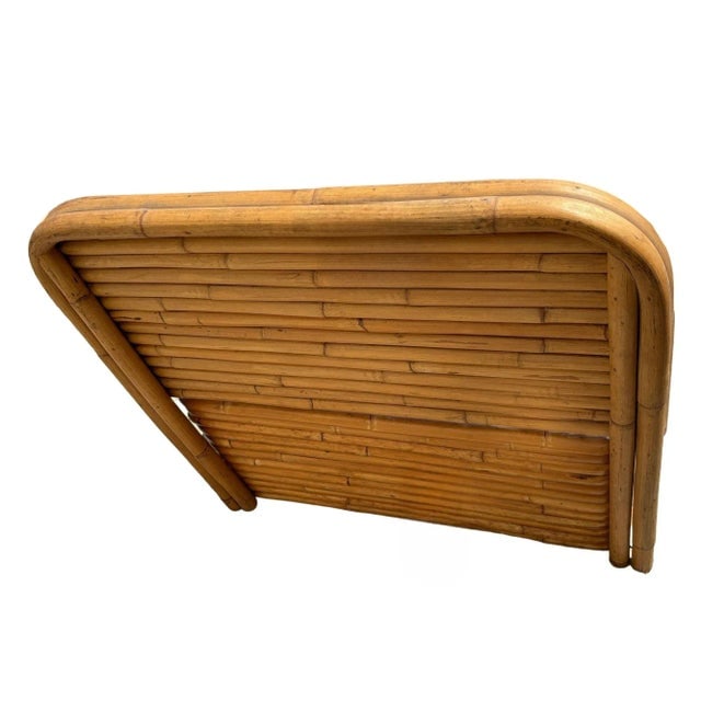 Restored Paul Frankl Style Mid-Century Stacked Rattan Bed Single Size Bed Frame - 4