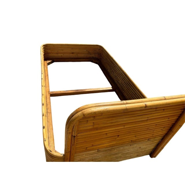 Restored Paul Frankl Style Mid-Century Stacked Rattan Bed Single Size Bed Frame - 5