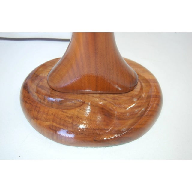 Free-Form Abstract Carved Mahogany Table Lamp W/ Brass Accents by Jascha Heifetz - 7