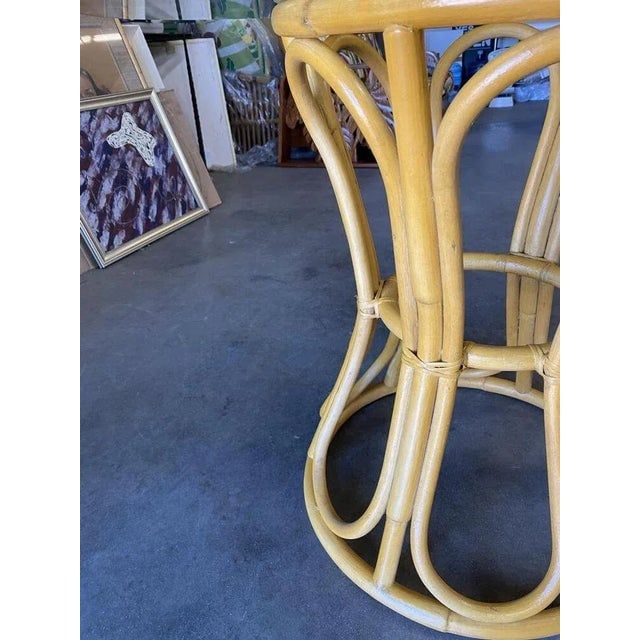 Restored Boho Chic Rattan "Hour Glass" Dining Table - 6