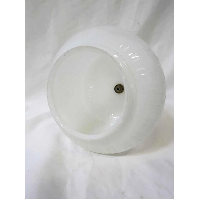 Art Deco Bell Shape Ceiling Glass Globe Pendant With Geo Pattern - 4