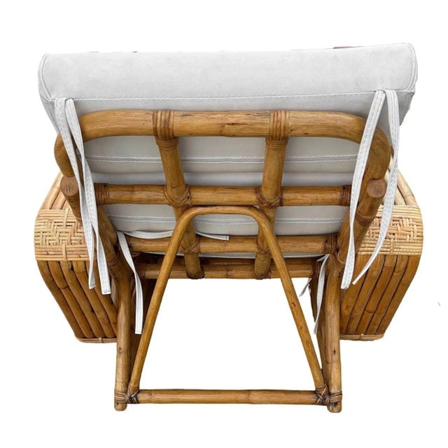 1940s Original Hand Made Rattan by Paul Frankl, His Historic Multi-Strand Square Pretzel Sofa and - 5