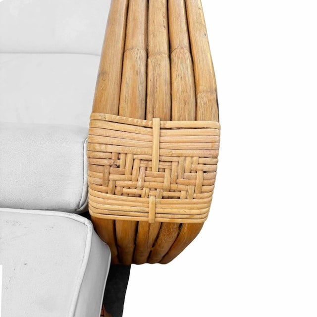 1940s Original Hand Made Rattan by Paul Frankl, His Historic Multi-Strand Square Pretzel Sofa and - 8