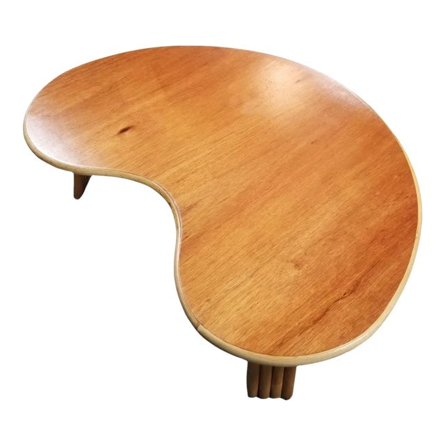 Restored Rattan and Mahogany Biomorphic Coffee Table (1 of 4)