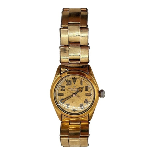 1947 Rolex Oyster Bubbleback ‚ÄúElegante‚Äù Gold-Plated Wristwatch W (1 of 10)