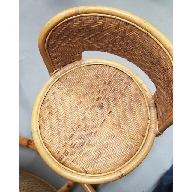 Restored Rattan & Wicker Swivel Bar Stool Set of 2 - 5