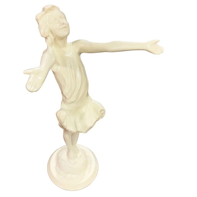1916 " the Good Fairy" Spelter Metal Nymph Statue by Jessie McCutcheon Raleigh - 2