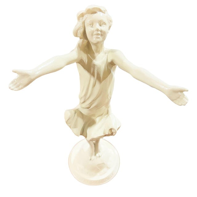1916 " the Good Fairy" Spelter Metal Nymph Statue by Jessie McCutcheon Raleigh - 3