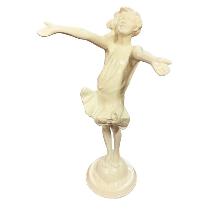 1916 " the Good Fairy" Spelter Metal Nymph Statue by Jessie McCutcheon Raleigh - 4