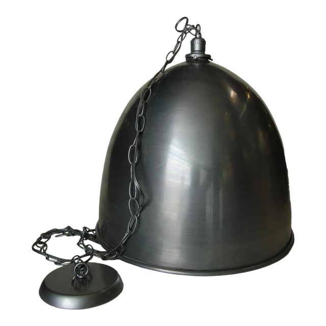 Brushed Aluminum Industrial Round Swag Ceiling Fixture (1 of 8)