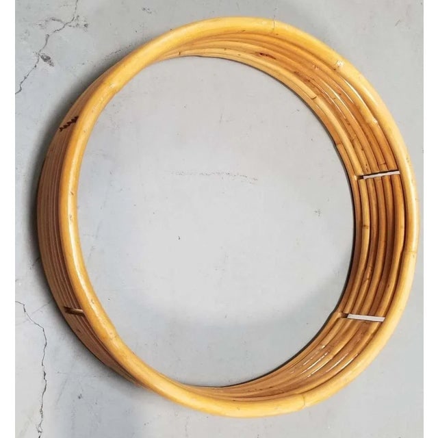 Restored Rattan Mid-Century Circular Rattan Wall Shelf W/ Glass Shelves - 2