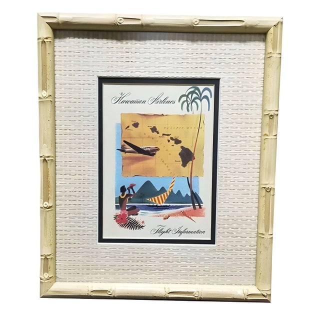 20th Century Hawaiian Travel Posters in Bamboo Frame, Set of 3 - 6