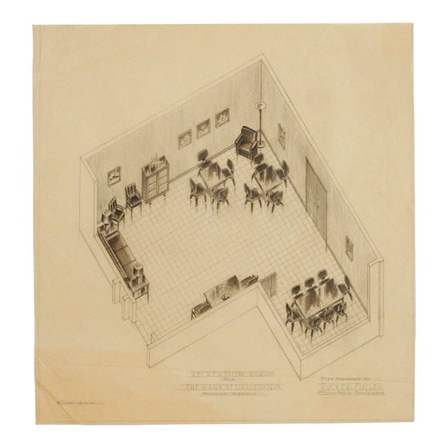 1955 Recreation Room Architectural Rendering by Rucker Fuller (1 of 7)
