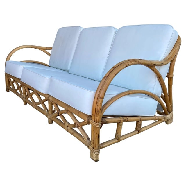 1940s Transition Rattan Sofa and Lounge Chair Seating Set - 2 Pieces - 2