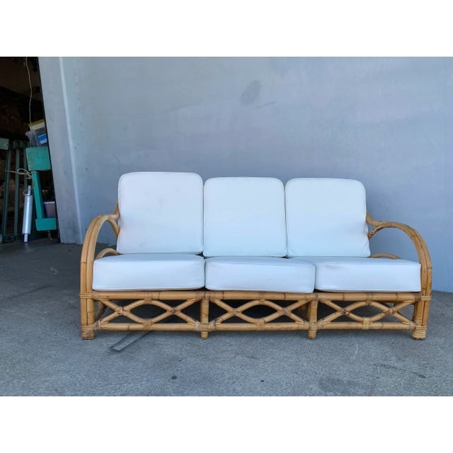 1940s Transition Rattan Sofa and Lounge Chair Seating Set - 2 Pieces - 8