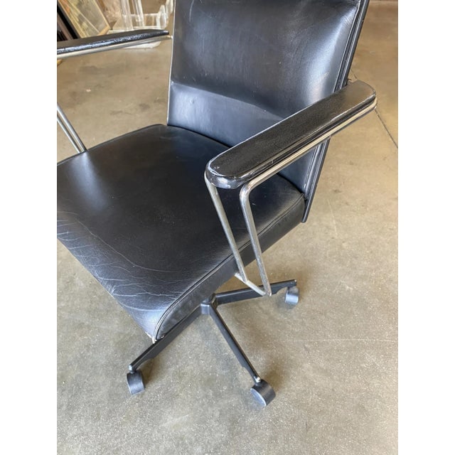 1980s Danish Modern Black and Chrome Executive Desk Chair by Kevi - 2
