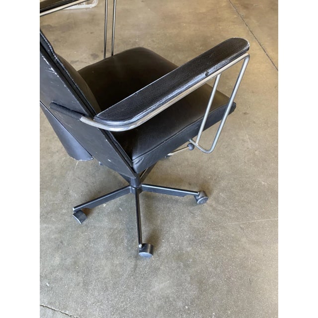 1980s Danish Modern Black and Chrome Executive Desk Chair by Kevi - 5