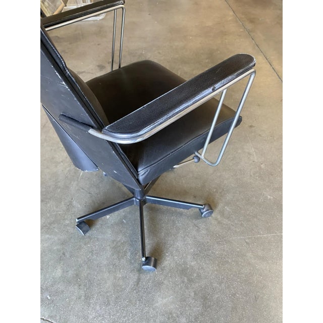 1980s Danish Modern Black and Chrome Executive Desk Chair by Kevi - 6