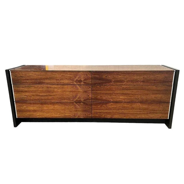 1960s Mid-Century Rosewood & Chrome Dresser by Robert Baron for Glenn of California - 2