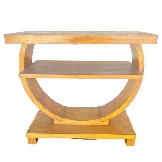 1930s Blond Geometric Art Deco Side Table Attributed to Gilbert Rohde for Brown Saltman - 2