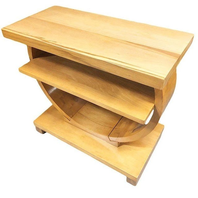 1930s Blond Geometric Art Deco Side Table Attributed to Gilbert Rohde for Brown Saltman - 3