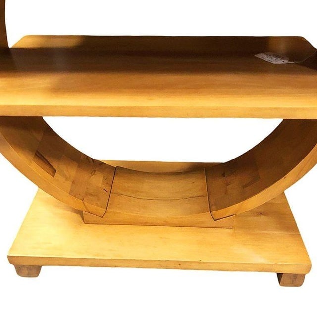 1930s Blond Geometric Art Deco Side Table Attributed to Gilbert Rohde for Brown Saltman - 7