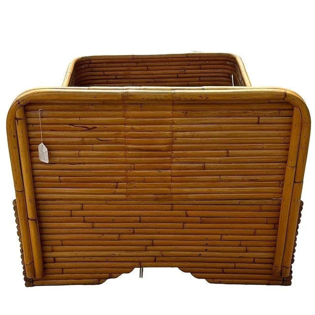 Restored Art Deco 15-Strand Stacked Rattan Bed Twin Bed Frame Headboard, 2 Available - 5
