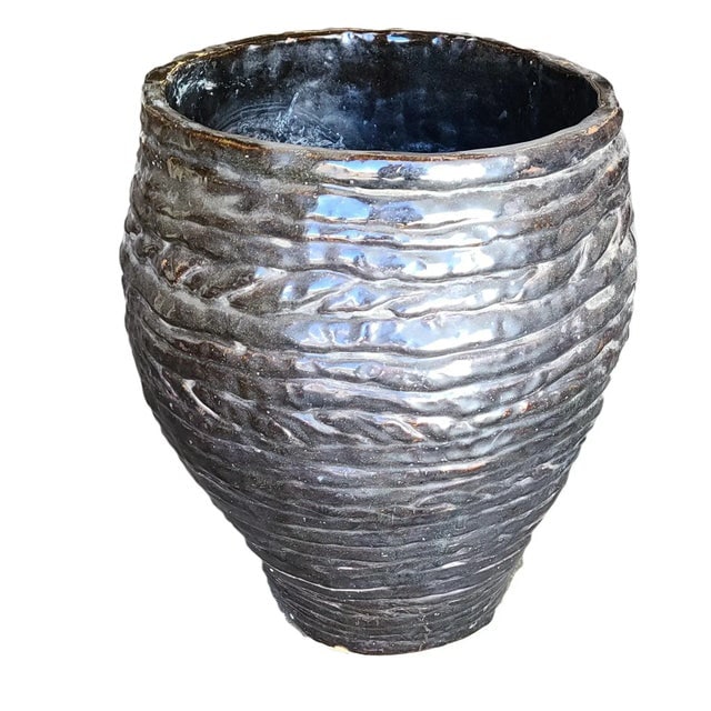 1960s Hand-Spun Layered Clay Art Pottery Vase Signed Davison - 6