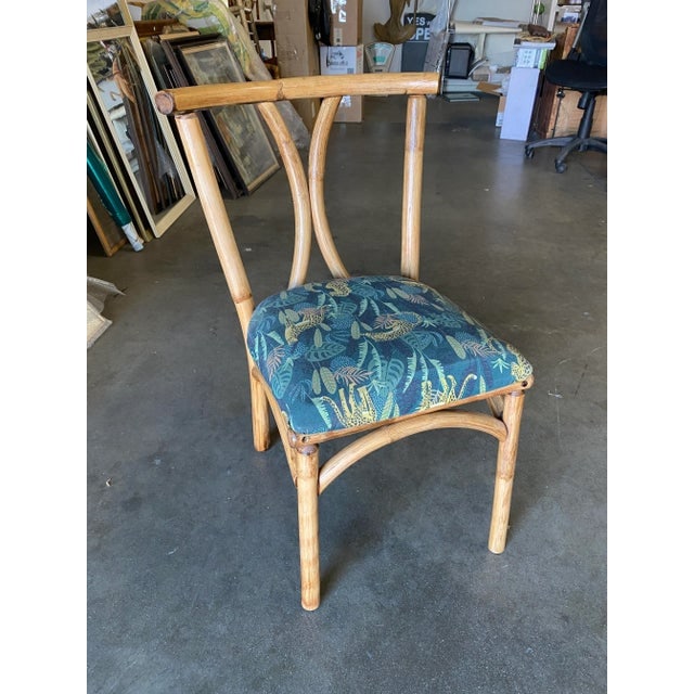 Restored Mid-Century Rattan Dining Side Chair W/ Hourglass Back, Pair - 2