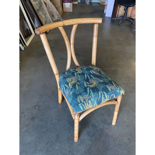 Restored Mid-Century Rattan Dining Side Chair W/ Hourglass Back, Pair - 3