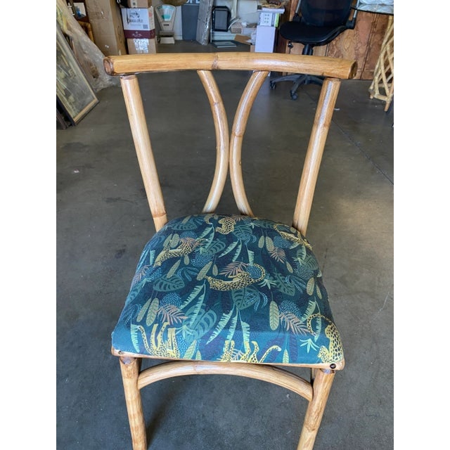 Restored Mid-Century Rattan Dining Side Chair W/ Hourglass Back, Pair - 5