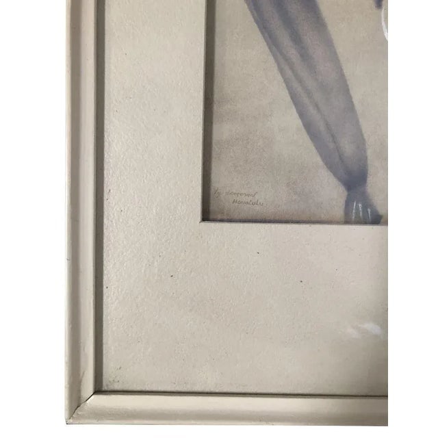 1940s Post War White Orchid Airbrush Painting on Paper by Tip Freeman, Framed - 4