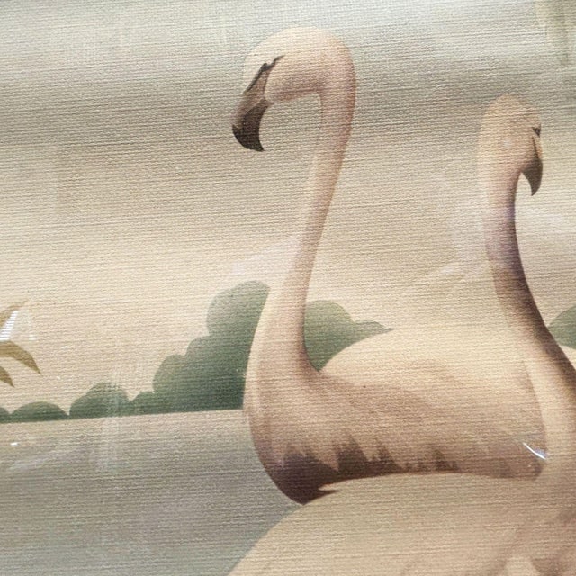 Mid Century White Flamingo Lithograph Print by Turner in Mirror Frame - 4