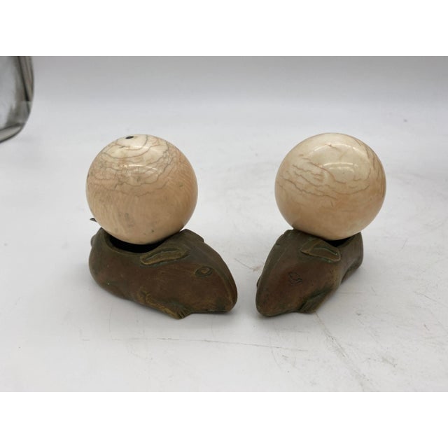 Vintage Marble, Brass, Resin, Glass Spheres With Stands Collection- 8 Pieces - 4