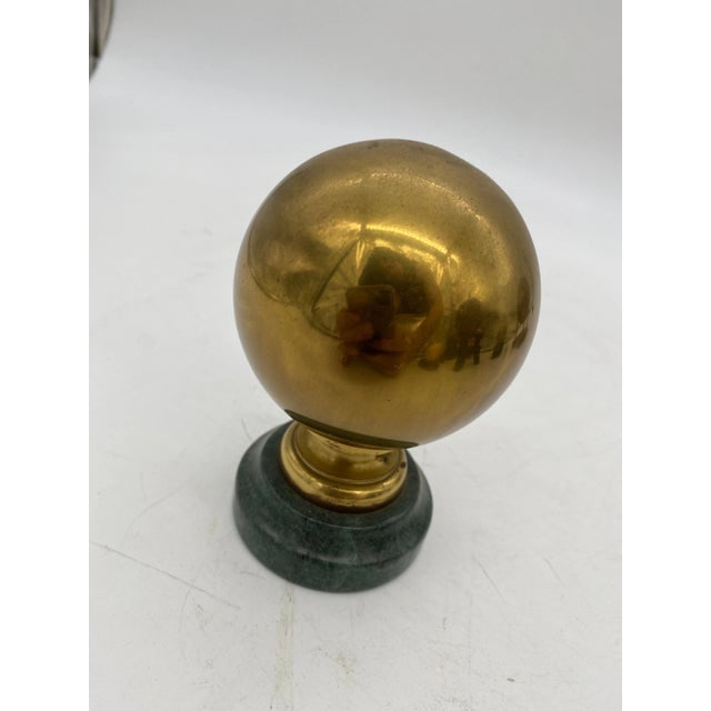 Vintage Marble, Brass, Resin, Glass Spheres With Stands Collection- 8 Pieces - 9