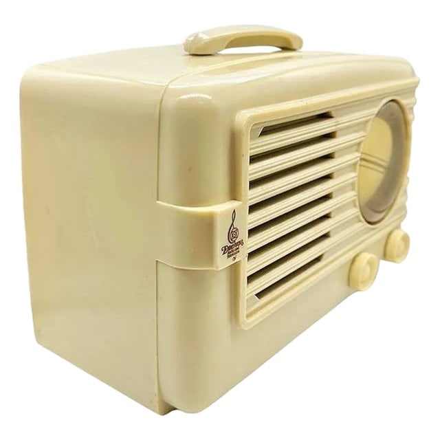 Mid-Century 1949 Carrara Ivory Emerson Model 581 Plaskon Vacuum Tube Am Radio (1 of 9)