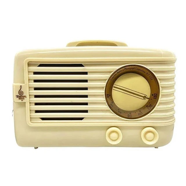 Mid-Century 1949 Carrara Ivory Emerson Model 581 Plaskon Vacuum Tube Am Radio - 2
