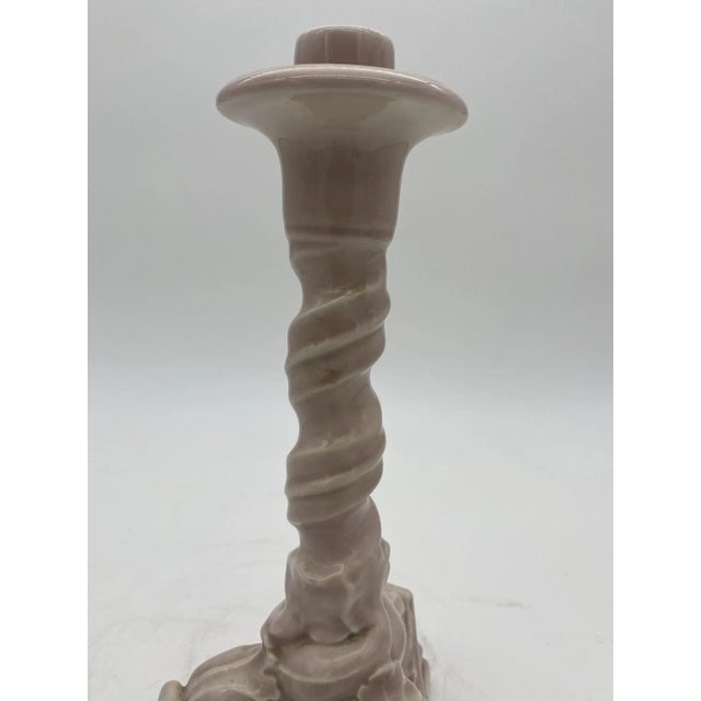 Pair of Rookwood Pottery Candlestick Holders Light Pink Dolphin 1919 - 7
