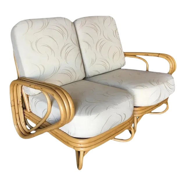 Restored "Triple Triangle" 3-Strand Sectional Settee With Arched Base (1 of 9)